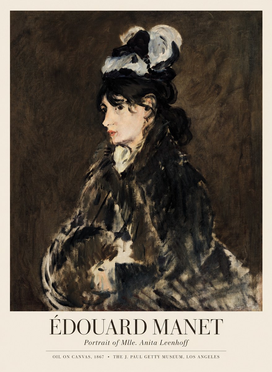 Édouard Manet Portrait of Mlle. Anita Leenhoff No1 - Póster