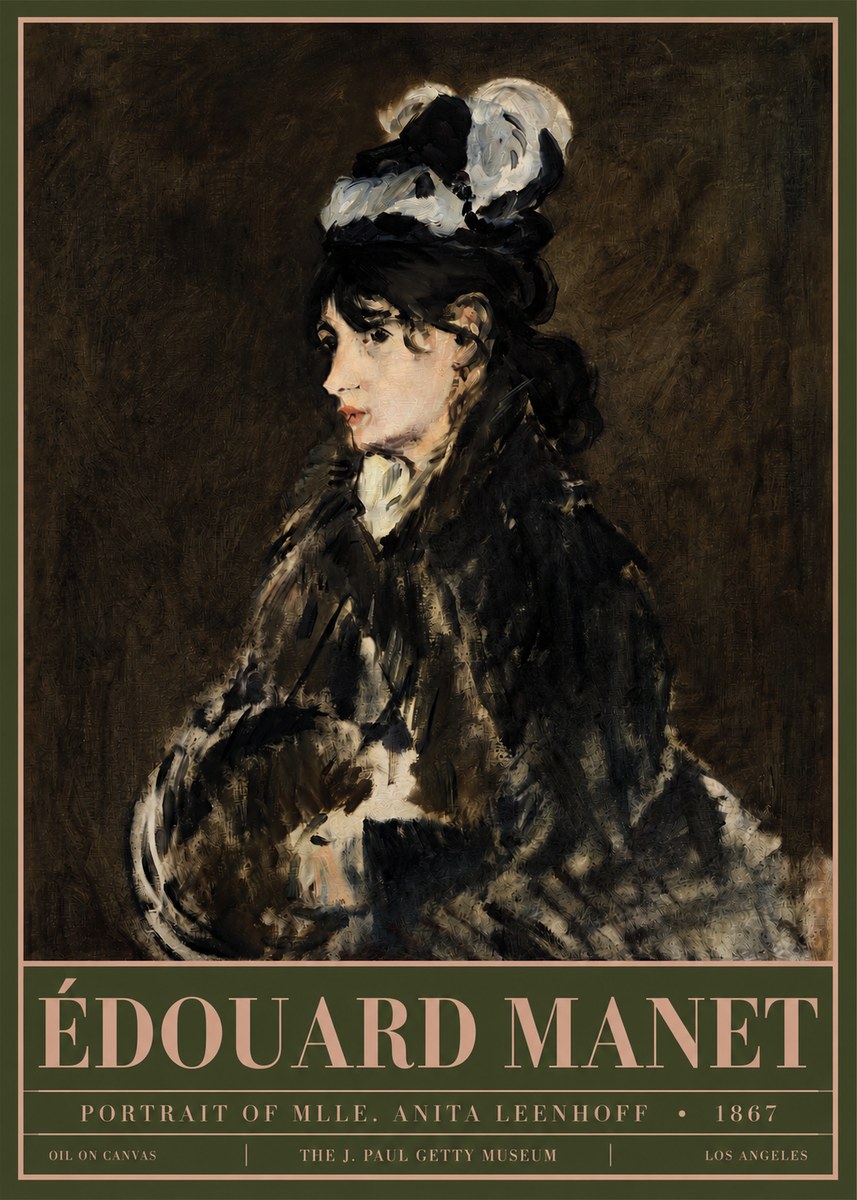 Édouard Manet Portrait of Mlle. Anita Leenhoff No3 - Póster