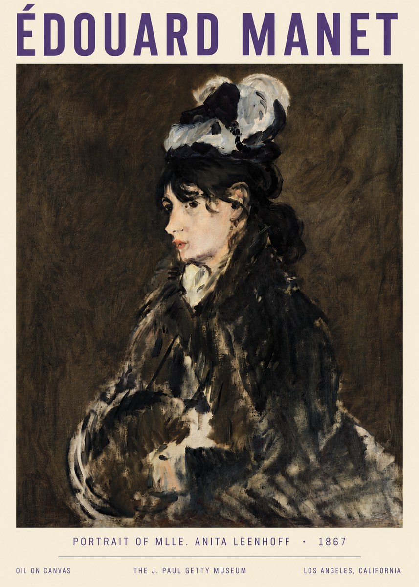 Édouard Manet Portrait of Mlle. Anita Leenhoff No4 - Póster