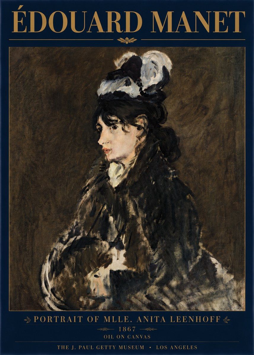 Édouard Manet Portrait of Mlle. Anita Leenhoff No5 - Póster