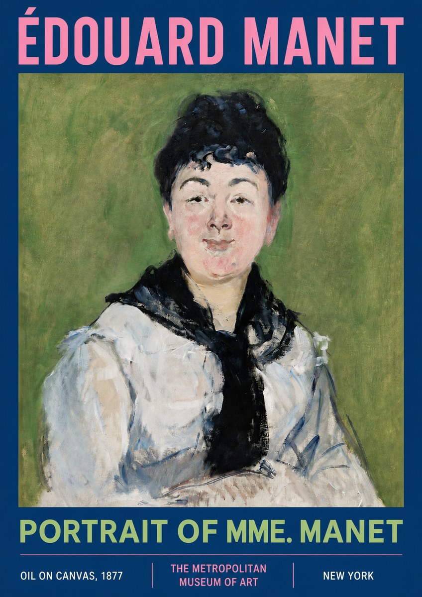 Édouard Manet Portrait of Mme. Manet No3 - Póster