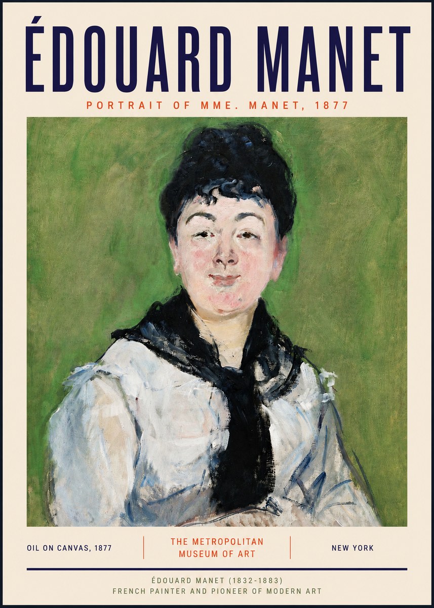 Édouard Manet Portrait of Mme. Manet No4 - Póster