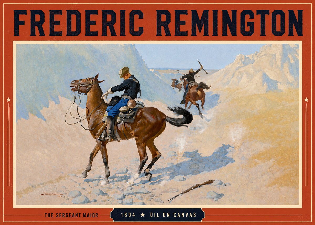 Frederic Remington The Sergeant Major No4 - Póster