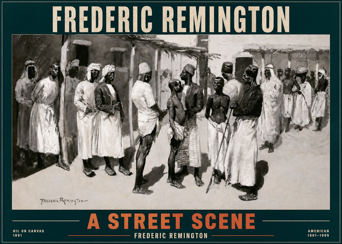 Frederic Remington A Street Scene No2 - Póster