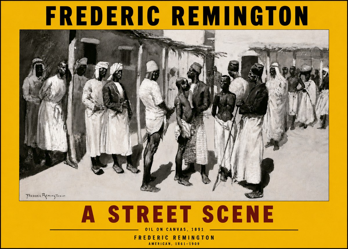 Frederic Remington A Street Scene No4 - Póster