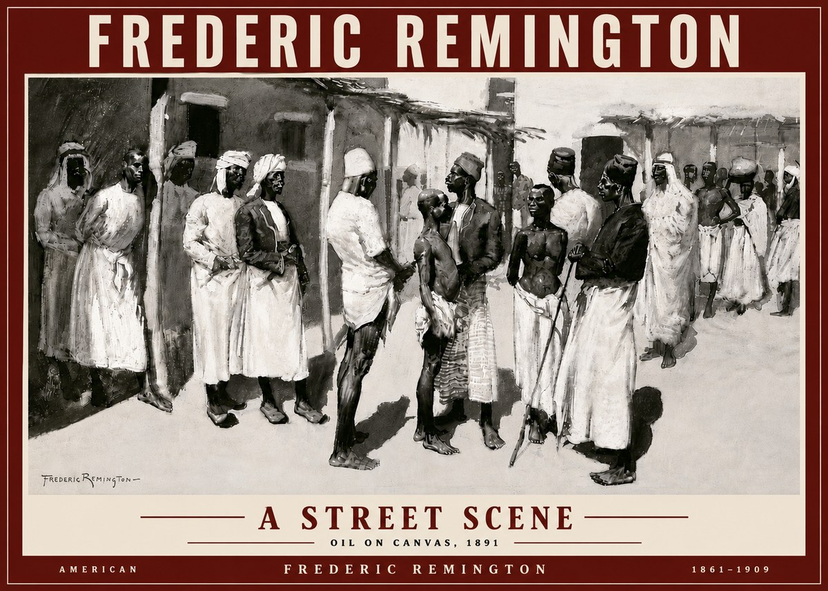 Frederic Remington A Street Scene No5 - Póster