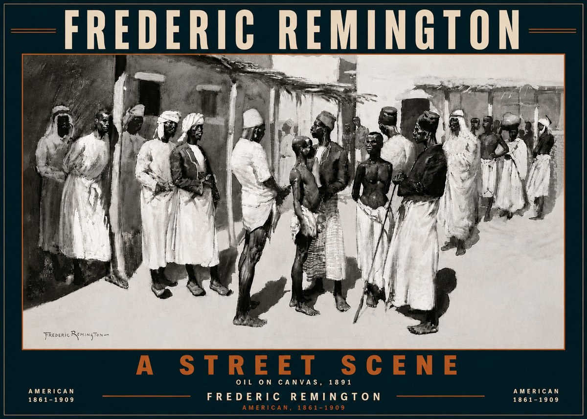 Frederic Remington A Street Scene No6 - Póster
