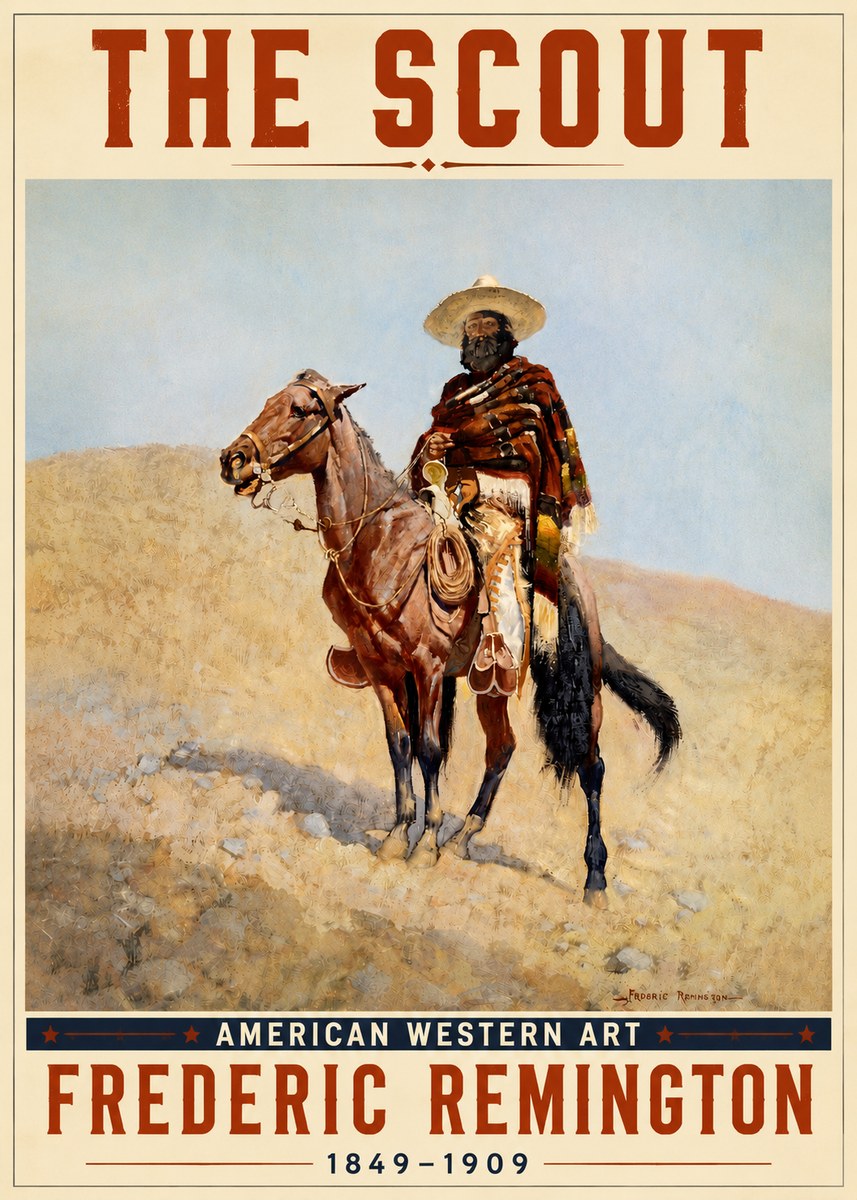 Frederic Remington The Scout I No4 - Póster