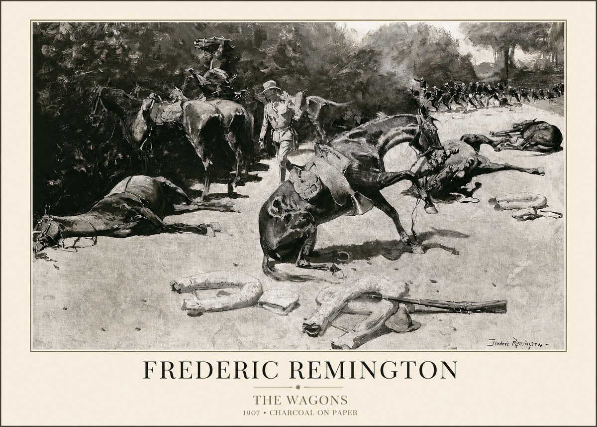 Frederic Remington The Wagons No1 - Póster