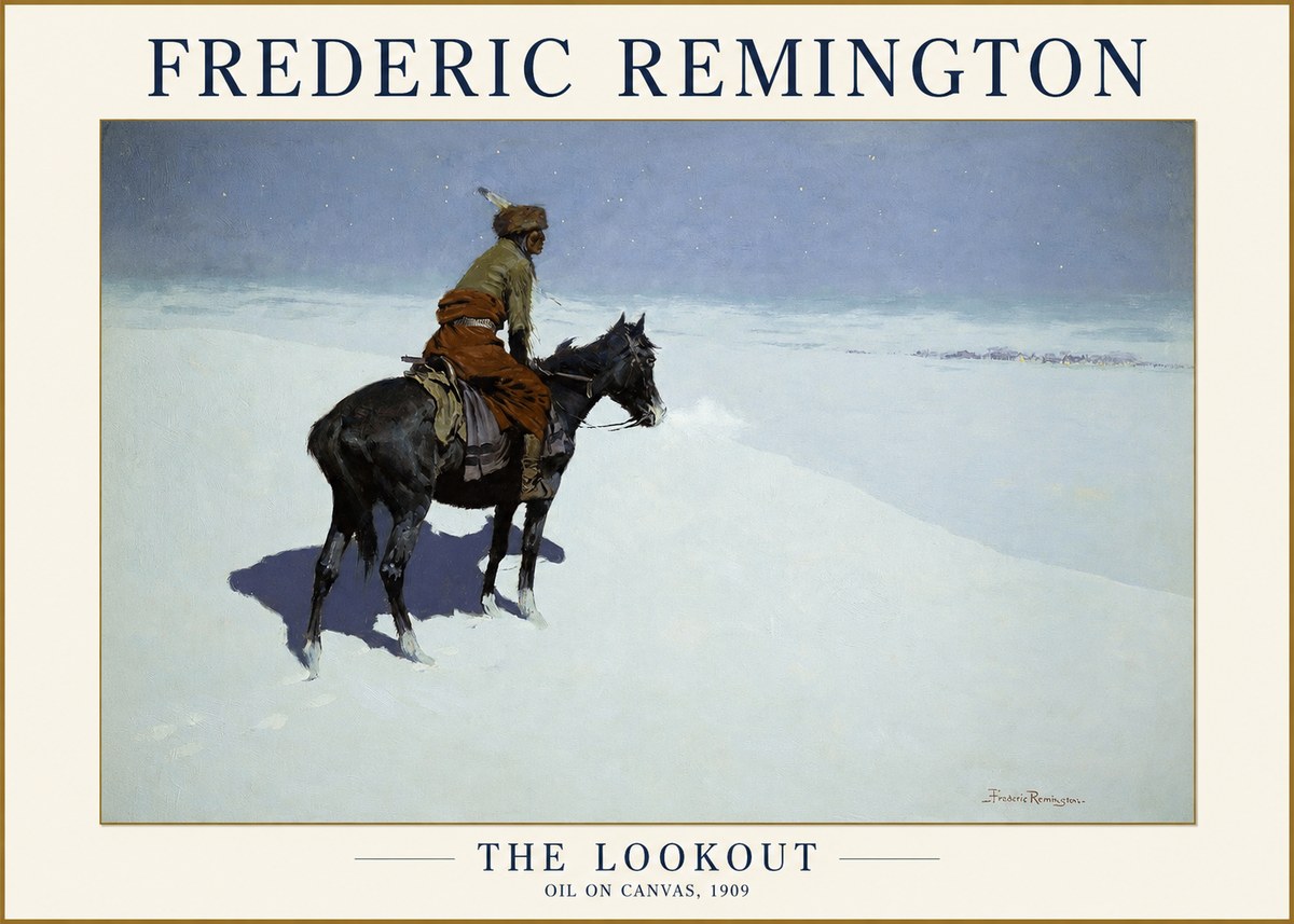 Frederic Remington The Lookout No1 - Póster