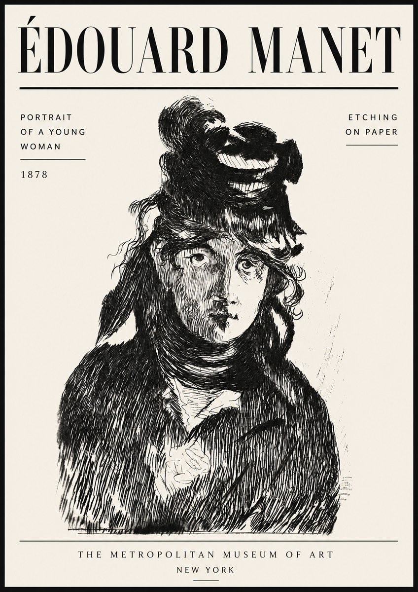Édouard Manet Portrait of a Young Woman I No6 - Póster