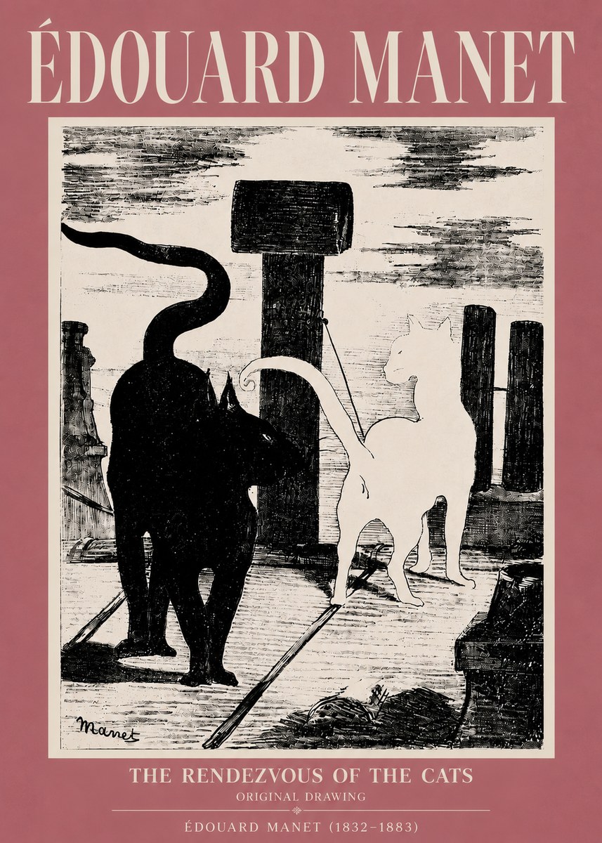 Édouard Manet The Rendezvous of the Cats No5 - Póster