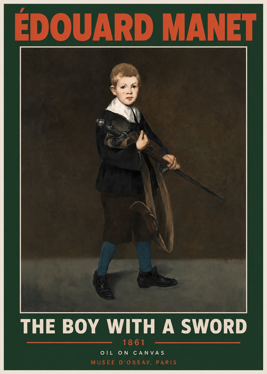 Édouard Manet The Boy with a Sword No2 - Póster