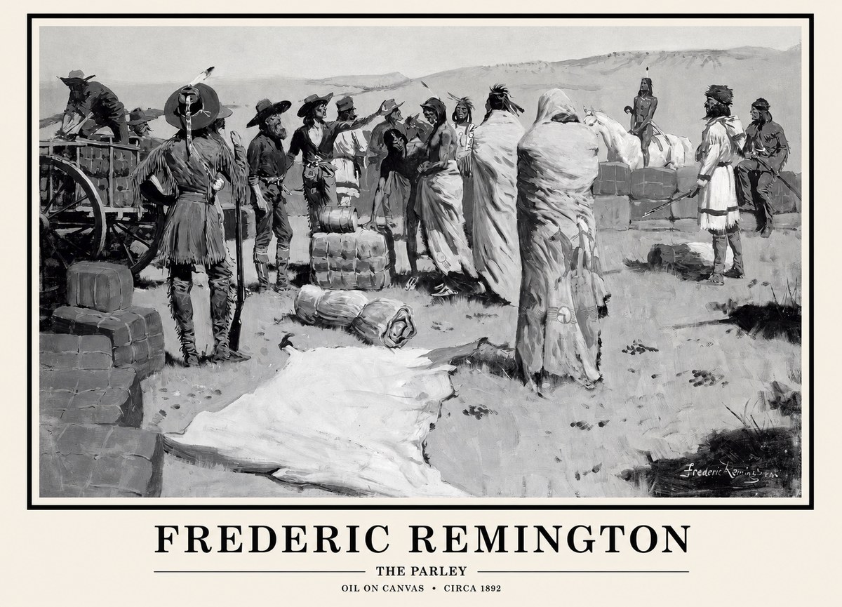 Frederic Remington The Parley No1 - Póster
