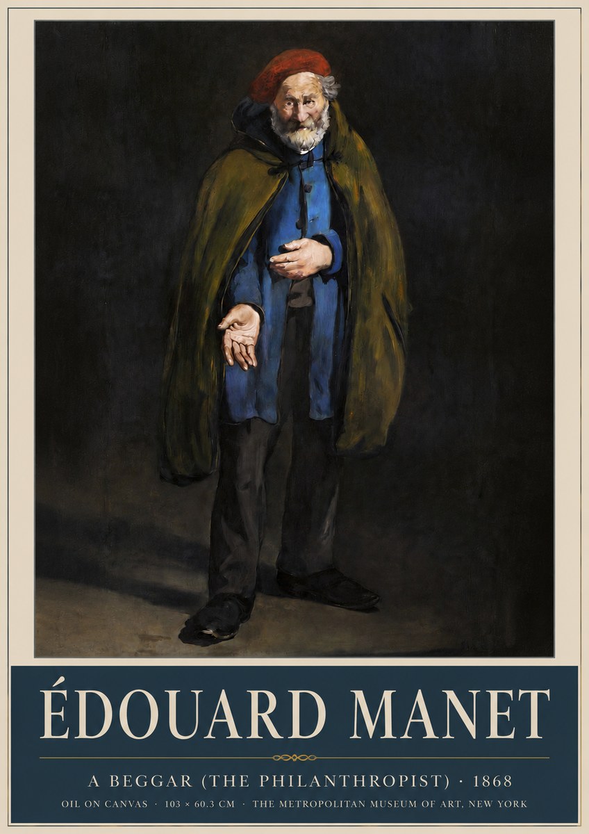 Édouard Manet A Beggar (the Philanthropist) No3 - Póster