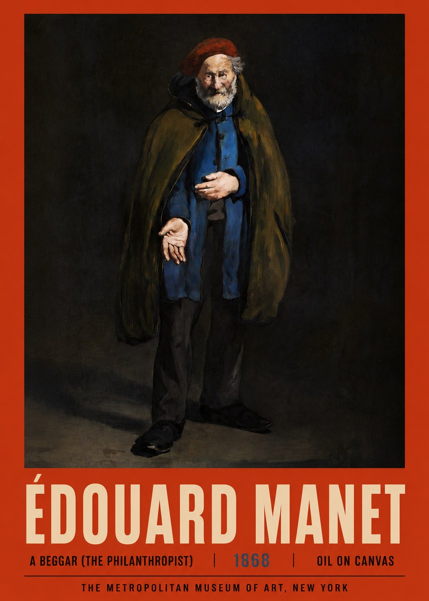 Édouard Manet A Beggar (the Philanthropist) No4 - Póster