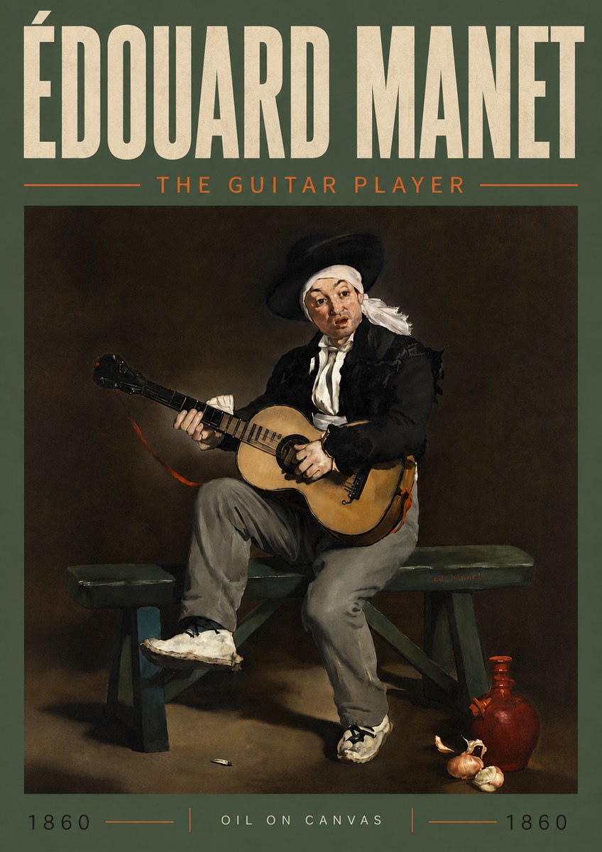 Édouard Manet The Guitar Player No5 - Póster