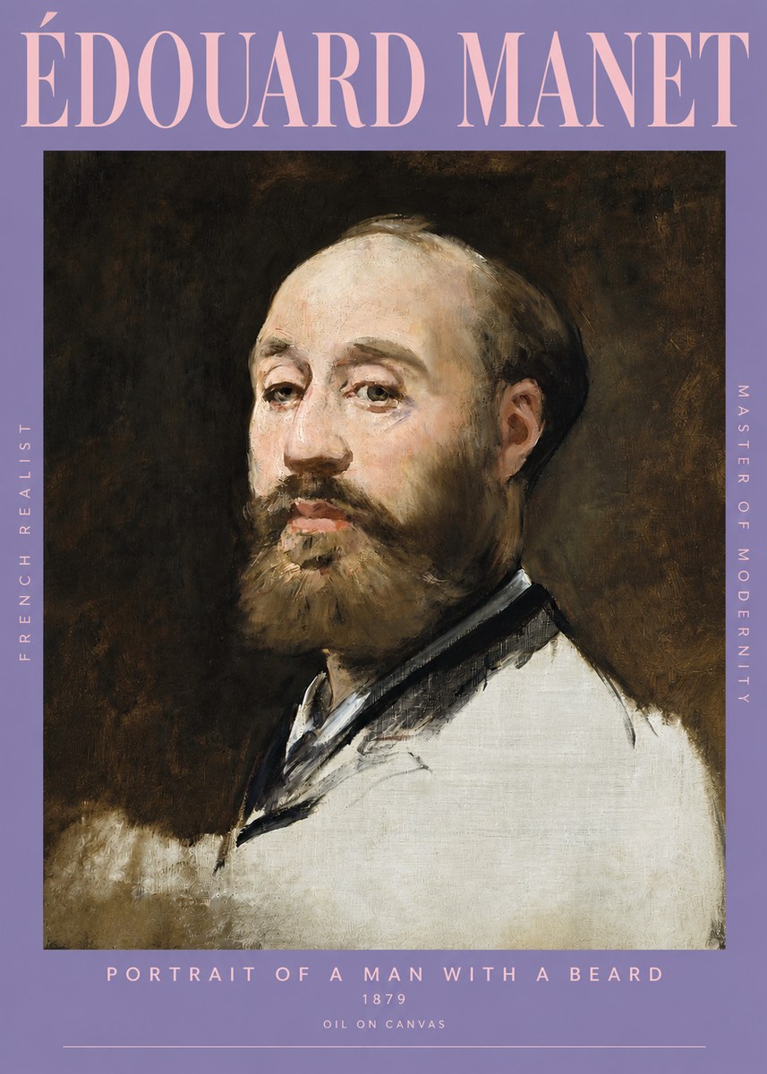 Édouard Manet Portrait of a Man with a Beard No3 - Póster