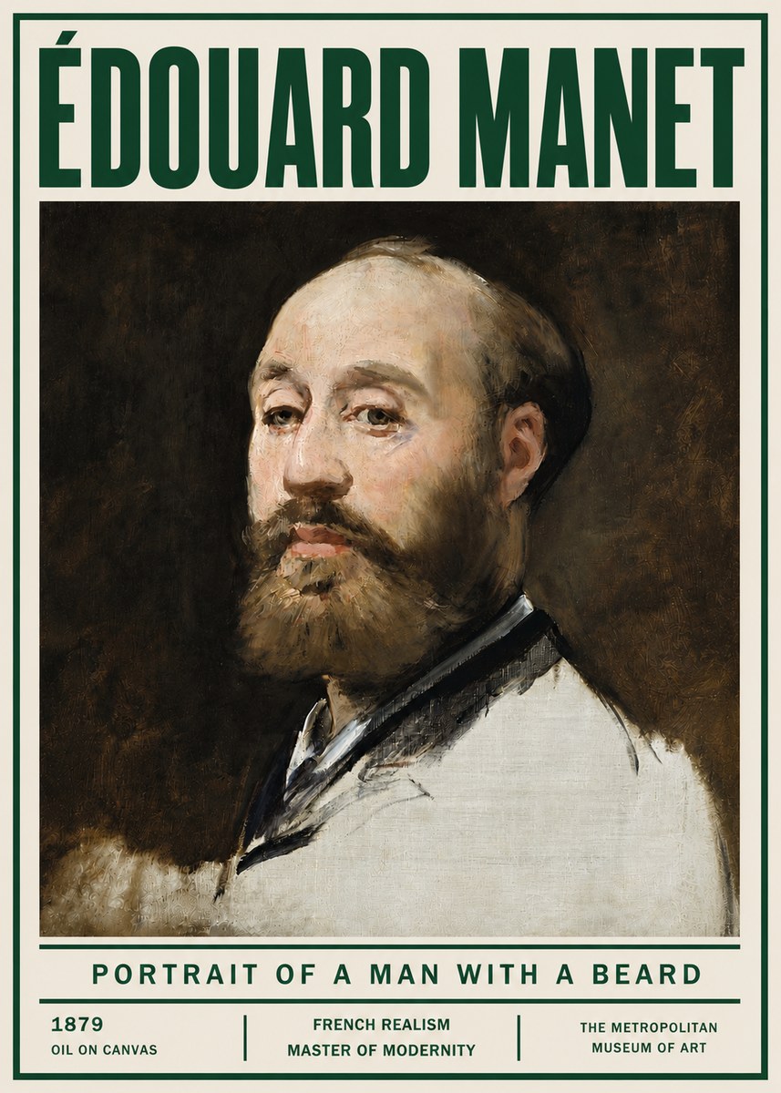 Édouard Manet Portrait of a Man with a Beard No4 - Póster