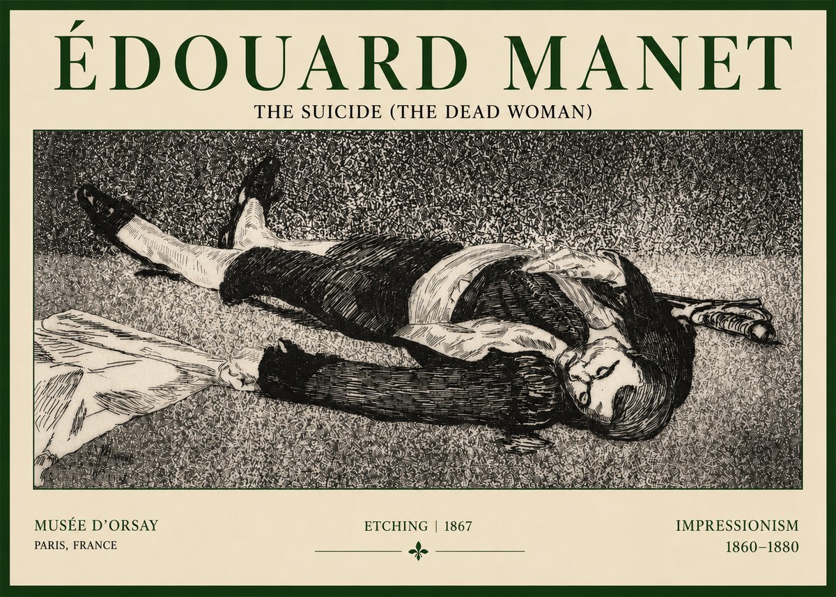 Édouard Manet The Suicide (the Dead Woman) No3 - Póster