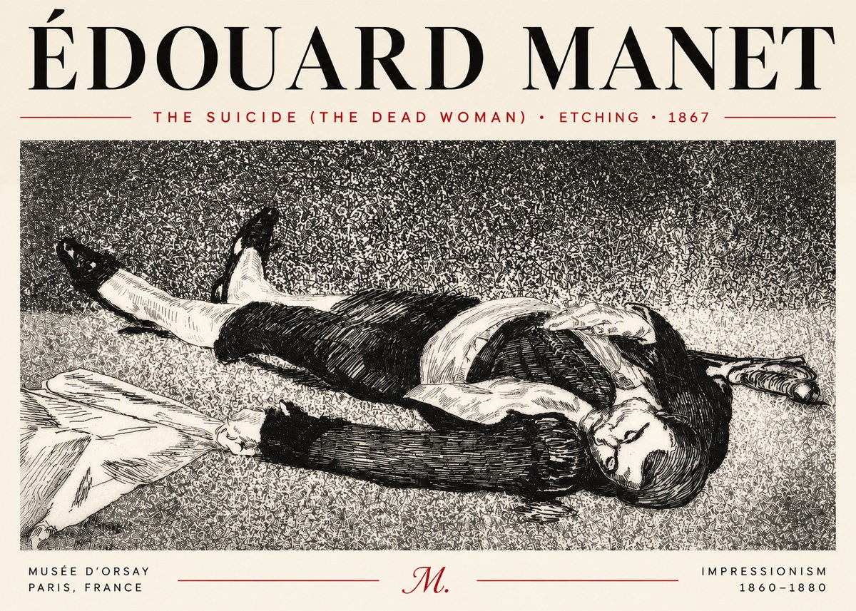 Édouard Manet The Suicide (the Dead Woman) No4 - Póster