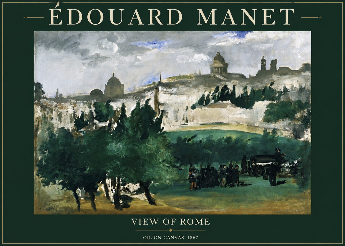 Édouard Manet View of Rome No3 - Póster