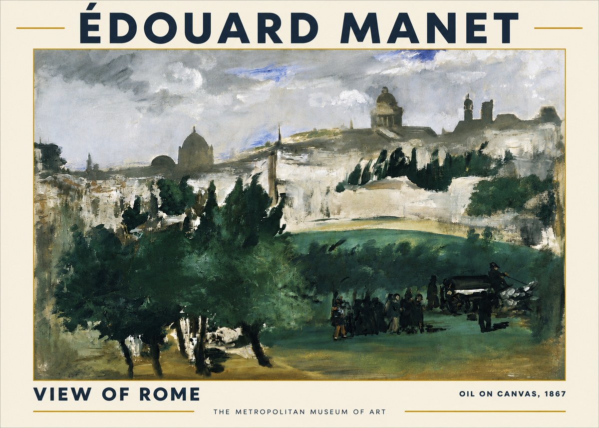 Édouard Manet View of Rome No4 - Póster