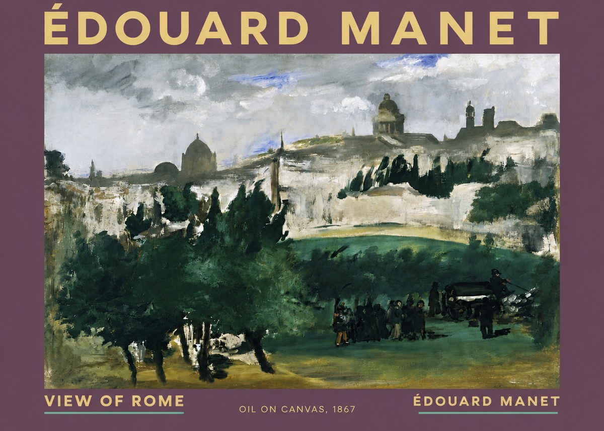 Édouard Manet View of Rome No5 - Póster