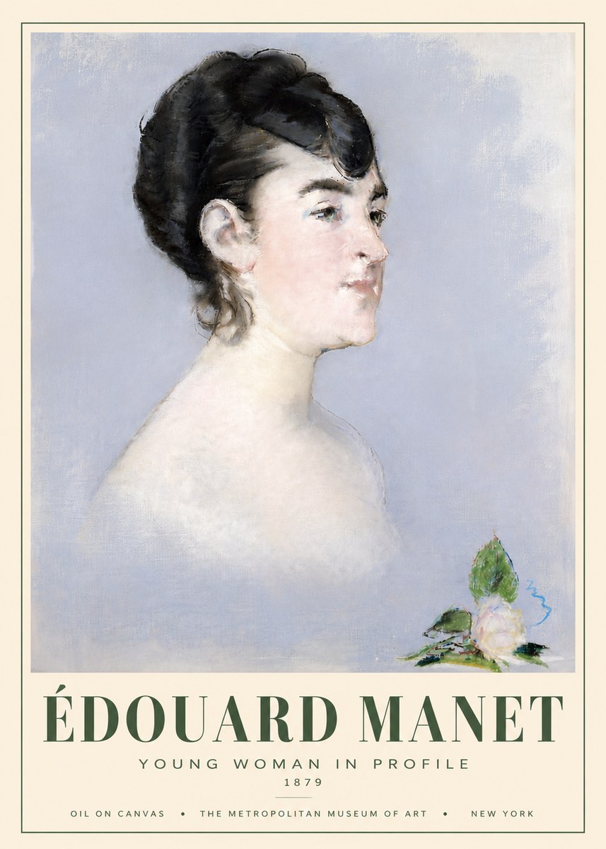 Édouard Manet Young Woman in Profile No5 - Póster