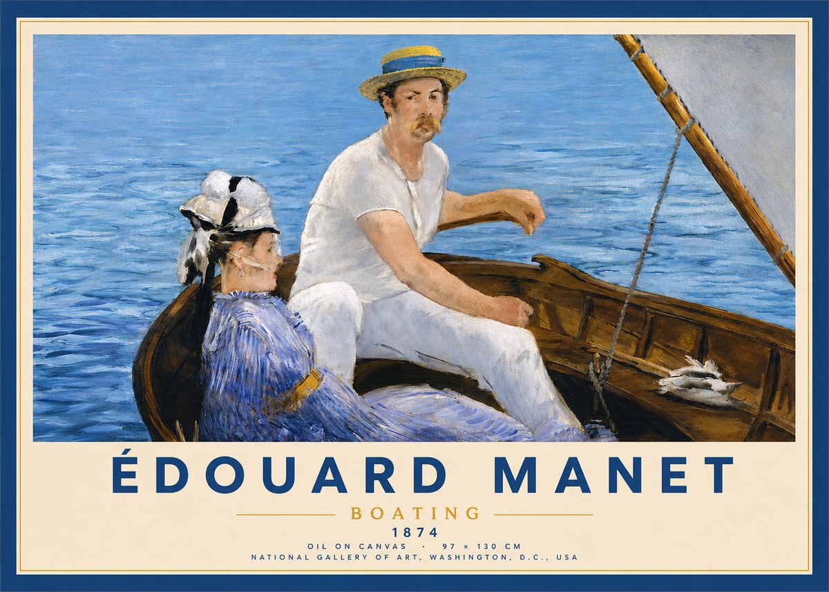 Édouard Manet Boating No4 - Póster