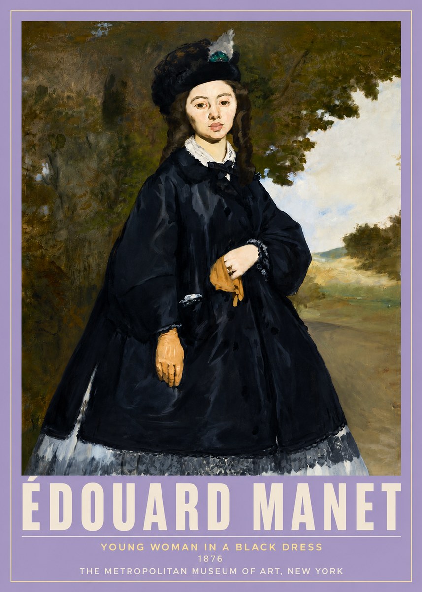 Édouard Manet Young Woman in a Black Dress No5 - Póster