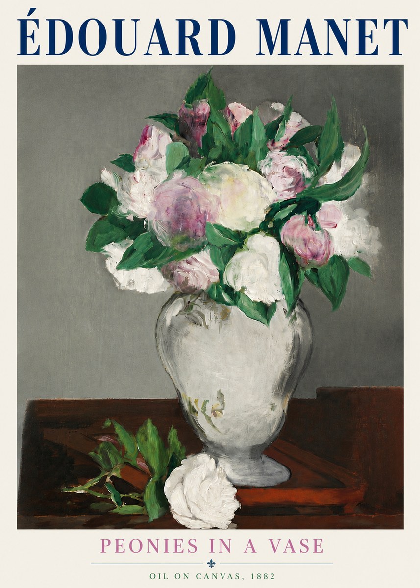 Édouard Manet Peonies in a Vase No5 - Póster