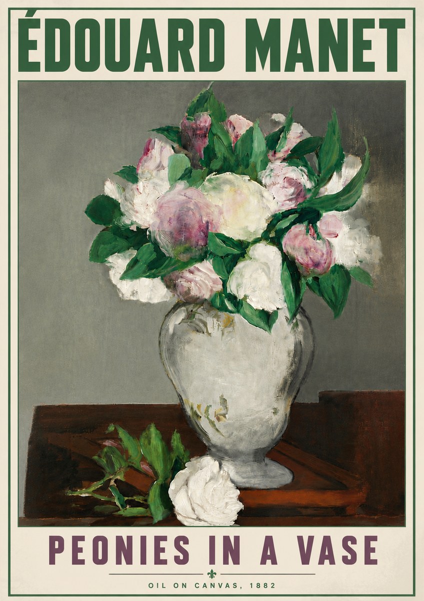 Édouard Manet Peonies in a Vase No6 - Póster