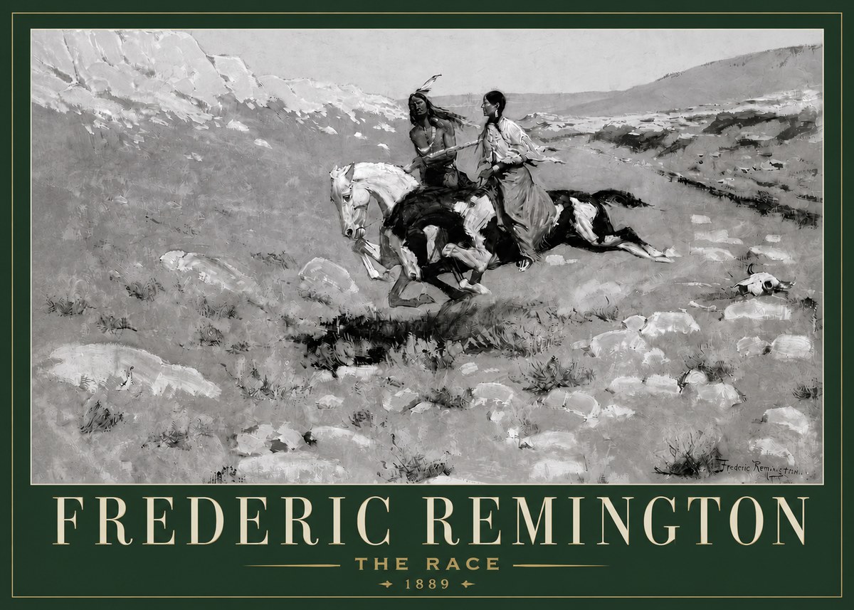 Frederic Remington The Race II No3 - Póster