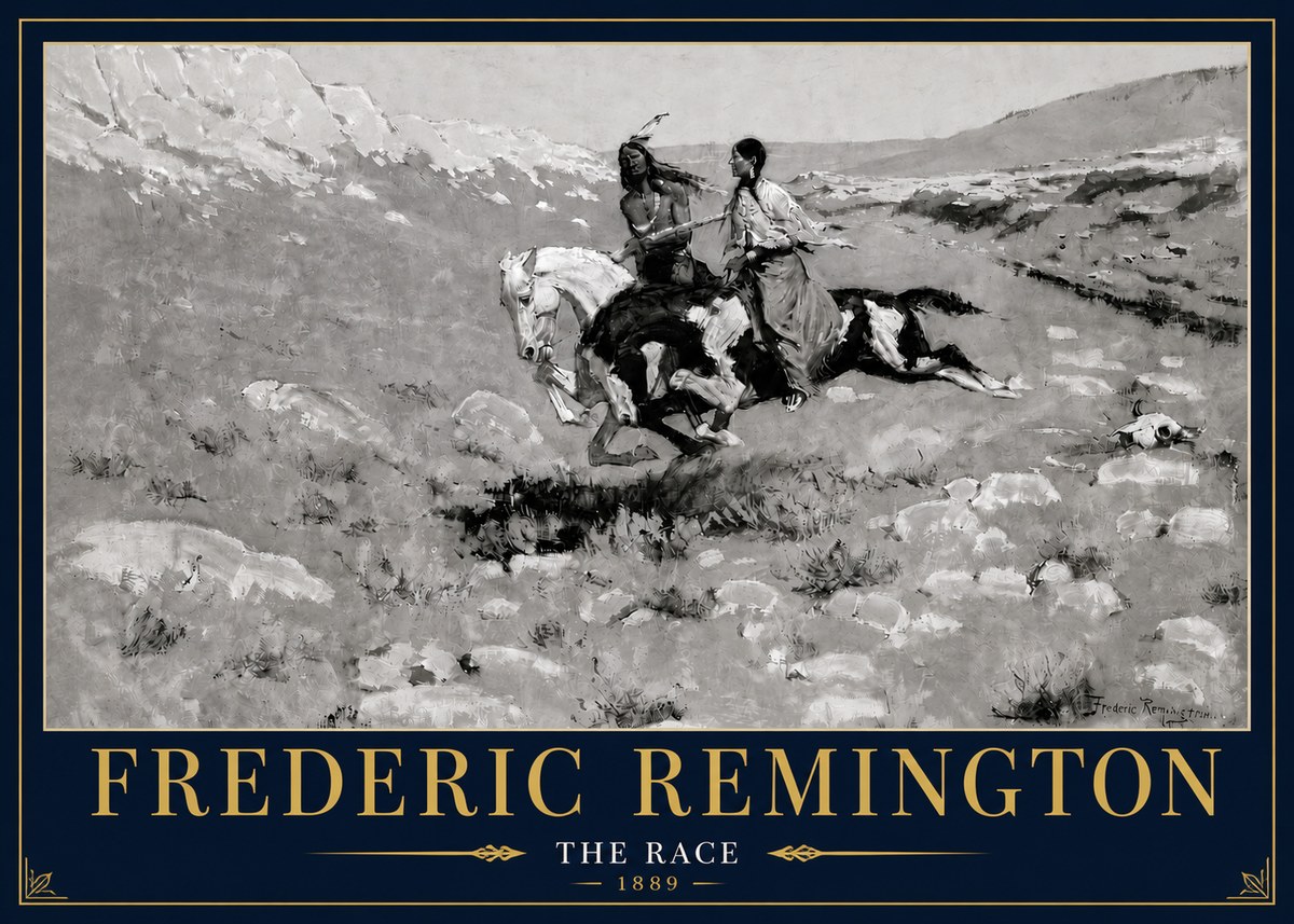 Frederic Remington The Race II No4 - Póster