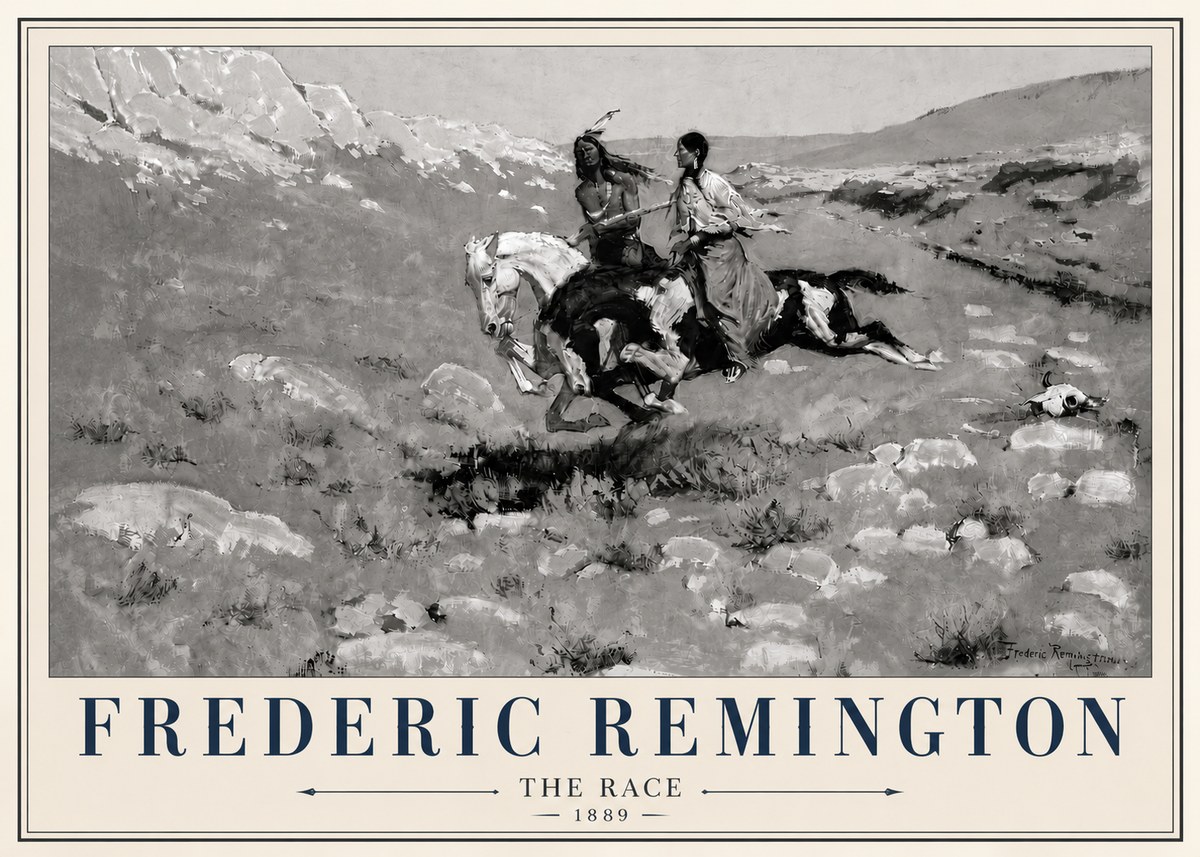 Frederic Remington The Race II No6 - Póster