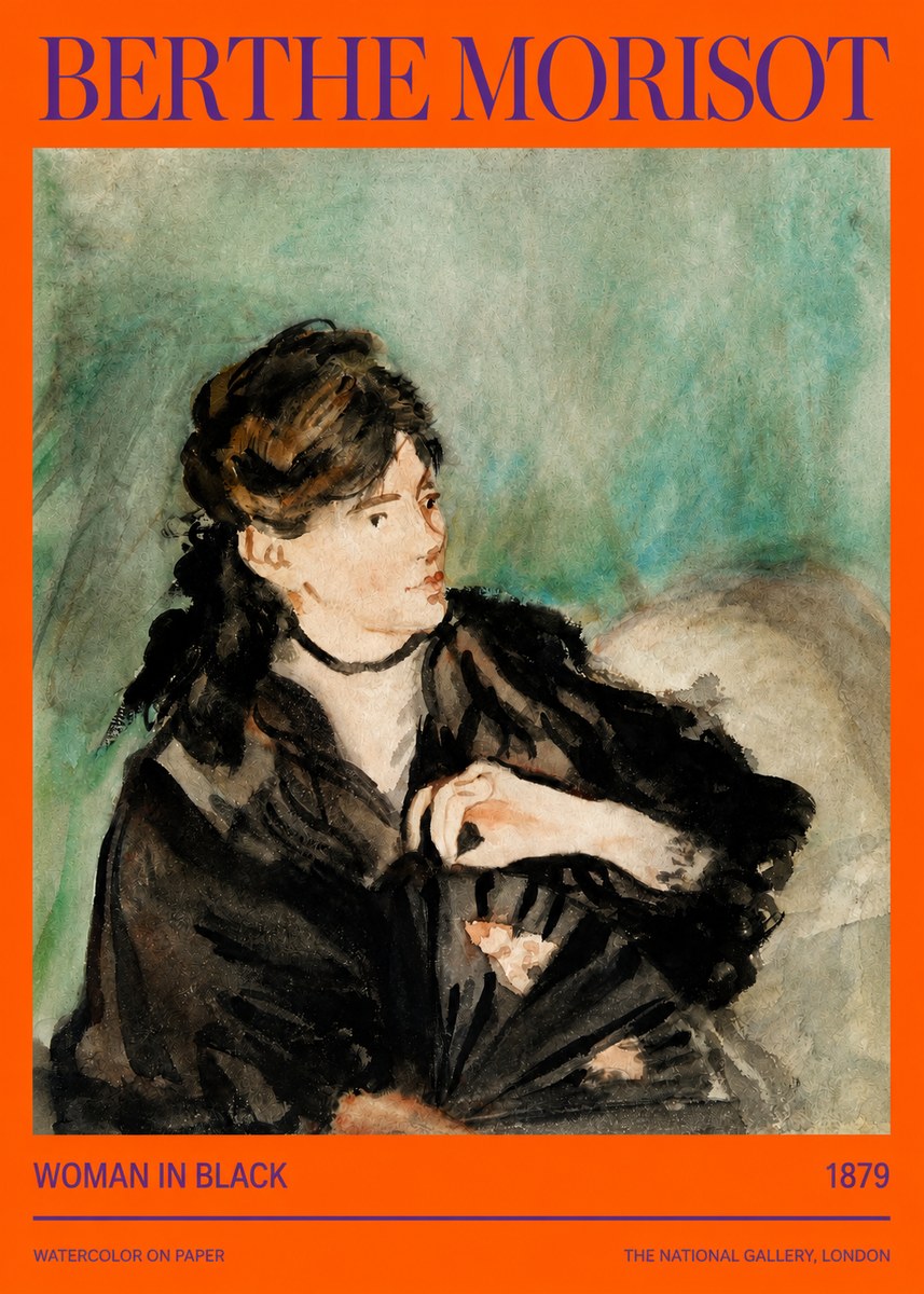 Berthe Morisot Woman in Black No2 - Póster