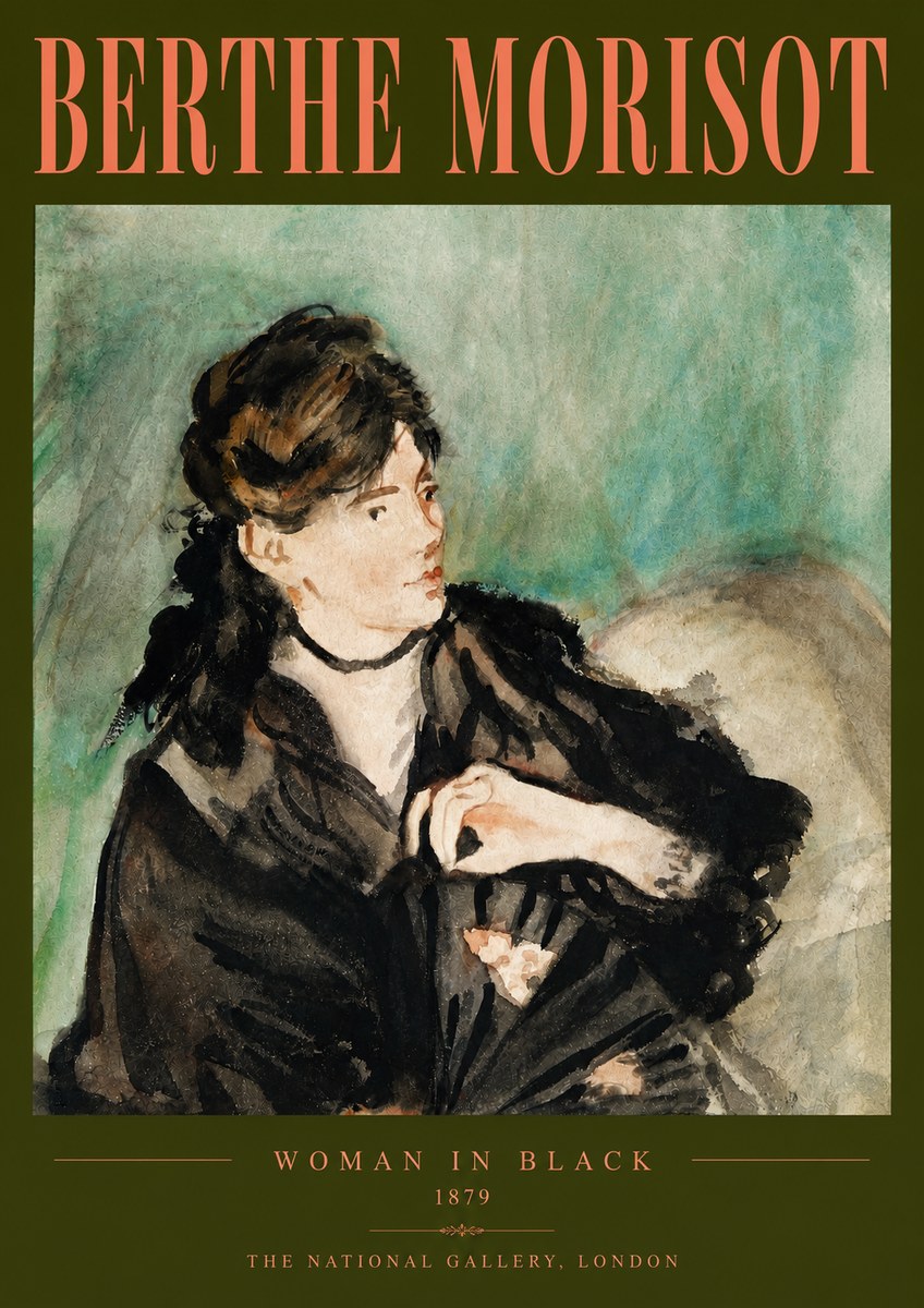 Berthe Morisot Woman in Black No5 - Póster