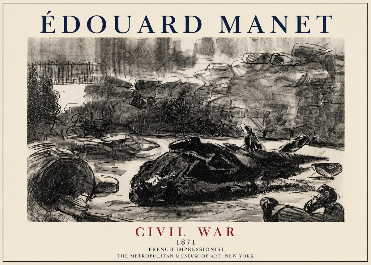 Édouard Manet Civil War No3 - Póster