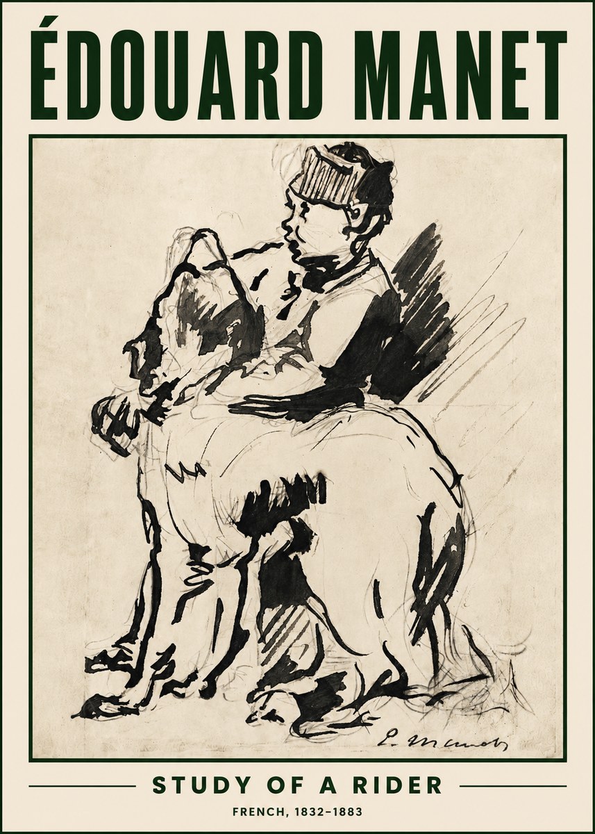 Édouard Manet Study of a Rider No4 - Póster
