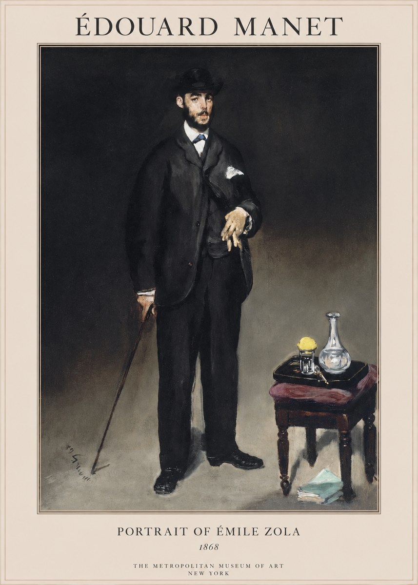 Édouard Manet Portrait of Émile Zola No1 - Póster