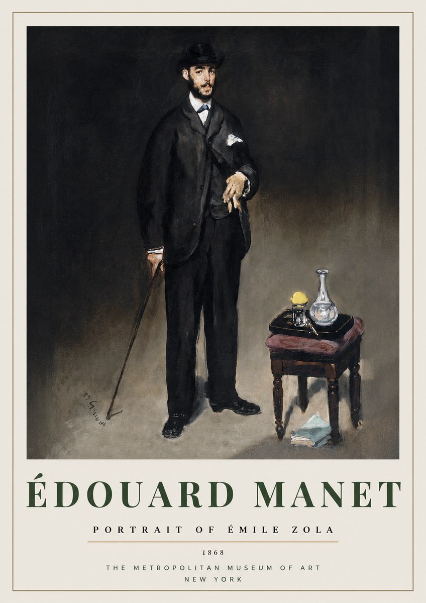 Édouard Manet Portrait of Émile Zola No3 - Póster
