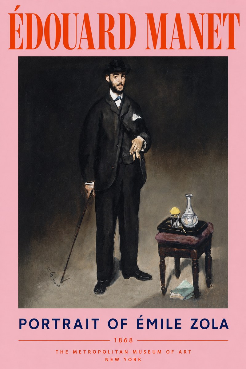 Édouard Manet Portrait of Émile Zola No4 - Póster