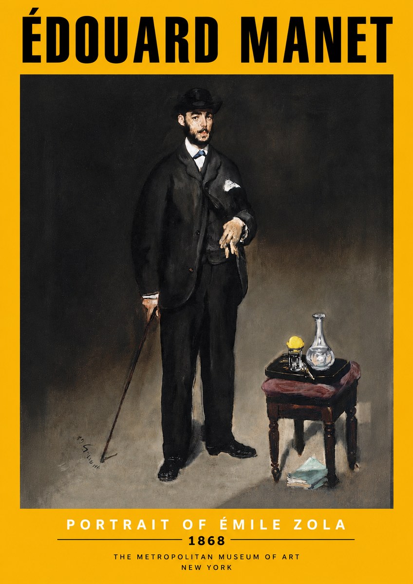 Édouard Manet Portrait of Émile Zola No6 - Póster