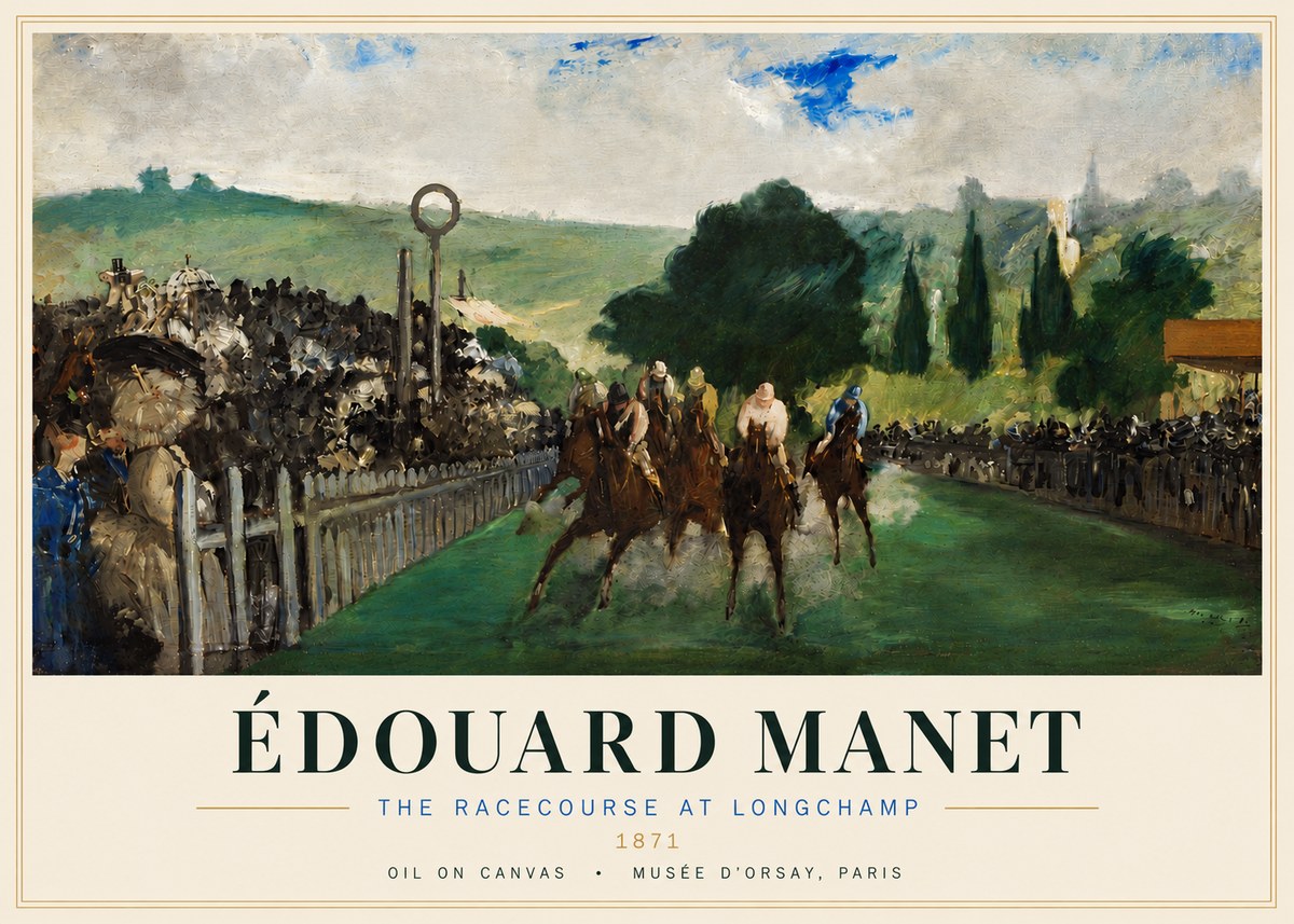 Édouard Manet The Racecourse at Longchamp No4 - Póster