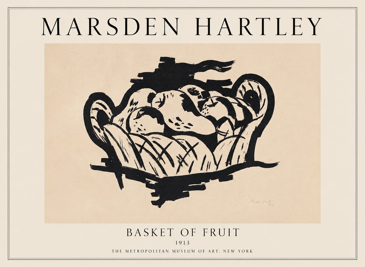 Marsden Hartley Basket of Fruit No1 - Póster
