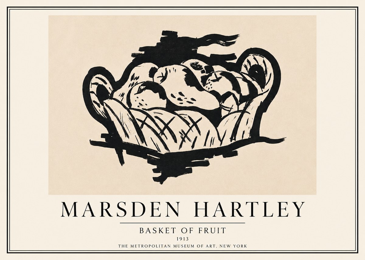 Marsden Hartley Basket of Fruit No3 - Póster