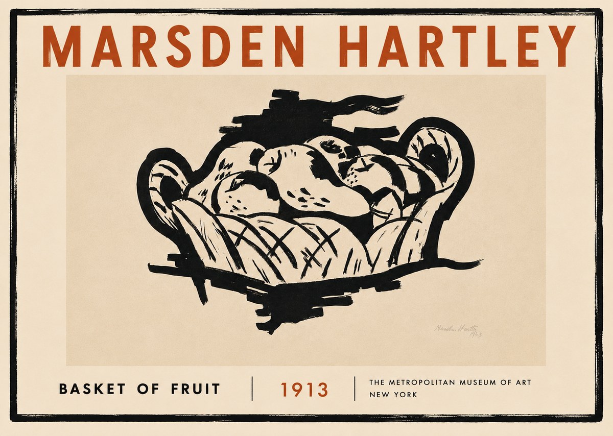Marsden Hartley Basket of Fruit No6 - Póster