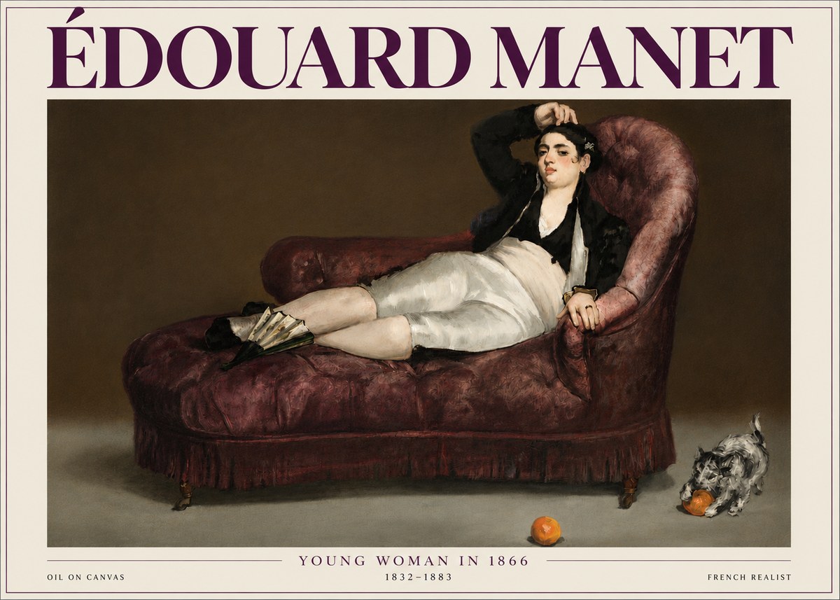 Édouard Manet Young Woman in 1866 No4 - Póster