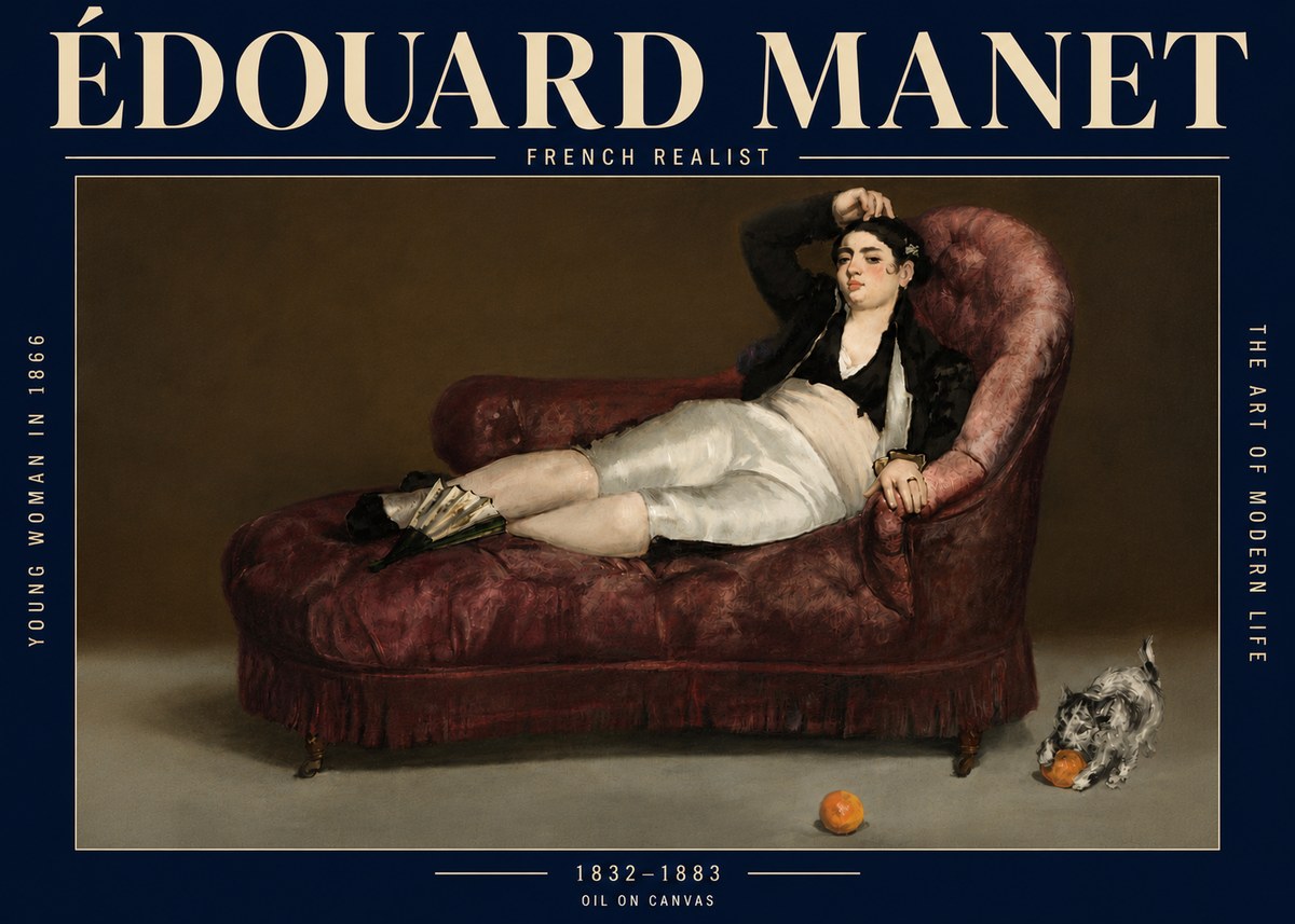 Édouard Manet Young Woman in 1866 No6 - Póster